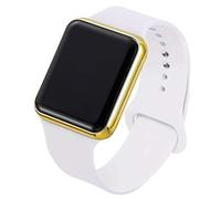 Sport Digital Watch Femmes Hommes Square Regard Montre Silicone Montre électronique Montres Women's Horloge Relogio Feminino Digital Reloj (Couleur : White Gold)