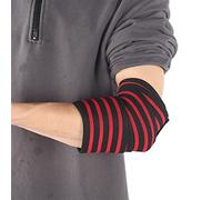 Sport Elbow Brace Sports Bandage Strap Élastique Coude Wrap Coude Support Wrap pour Tennis Haltérophilie(Rayures noires et rouges), équipement De Protection De Sport