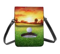 Sport Golf Ball Sunset Tree Tower Paris Crossbody Sacs à main pour téléphone portable pour femme, cuir PU mignon imprimé petit portefeuille pour téléphone portable