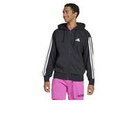 adidas Homme Essential Three Stripes French Terry Fullzip Hoodie, Black/White, L