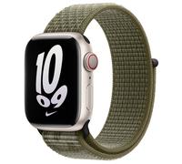 Sport Loop bracelet pour Apple Watch Series 1 á 9 / SE (38/40/41 mm) | Series 10 (42 mm) - Sequoia / Pure Platinum