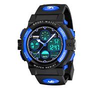 Sport Outdoor Enfants Montre Digital Insolite analogique Montre avec chronographe, Alarme, Design Classique Date de Calendrier pour garçons Filles Enfants - Bleu