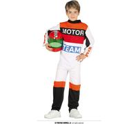 Sport Pilot Rennfahrer Costume pour enfants Motorsport Casque Carnaval, Taille : 110/116 Couleur : Blanc