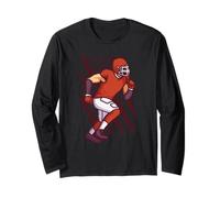 Sport Rugby Footballeur Touchdown Drapeau Américain Football Manche Longue