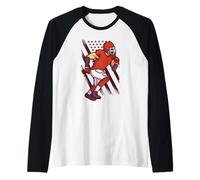 Sport Rugby Footballeur Touchdown Drapeau Américain Football Manche Raglan