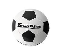 SPORT SIDE - Foot - Ballon T5 Vendu Dégonflé - Blanc et Noir - 046587N - 22 cm - Jeu de Plein Air