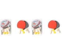 SPORT SIDE - Ping Pong - Set de 2 Raquettes 3 Balles et 1 Filet - Rouge et Noir - 046579A - 25 x 15 cm - Jeu de Plein Air - À Partir de 3 Ans (Lot de 2)