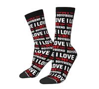 Sport Sock J'Aime Mon Petit Ami Sportsocken Maintien Sec Mi-Mollet Sock Renforcées Crew Socks For Running Trail Travail 40cm