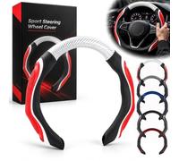Sport-Style Silicone Steering Wheel Cover, Carbon Fiber Pattern，A | Flexible silicone with a textured feel, tool-free fitting and wipe-clean care for daily commutes and weekend road trips.