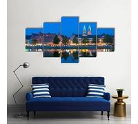 Sport Sur Toile Peintur Paysage Architectural Urbain 5 Panneau Mural Art Image Home Decor Pour Salon Photo Sur Toile Poster Des Illustrations/Avec Cadre 150 X 80 Cm Affiche De Photo D'Ar-7371136014