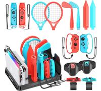 Sport Switch Accessories Set,15 in 1 Switch Sport Accessory Compatible with Nintendo Switch/OLED,Sport Switch Accessory Kit for Kids and Families (Black)