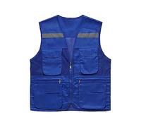 Sport T Shirt Homme - Veste pour Field Pofessional Emergency Field Fishing Pocket Vest (Blue L)