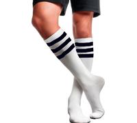 Sport Triumph Carnaval Bas Exécution élégante Coupe confortable Rayures noires Chaussettes d'aventure, Couleur : Blanc