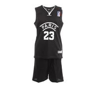 Sport Zone Paris Ensemble de Basket Noir/Blanc Enfant Noir 4 Ans