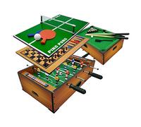 Sport1 Multijeu 6 en 1 de Table - Calciobalilla 6 vs 6 Tiges Uscentes/Ping Pong/Table de Billard/échecs/Damas & Backgammon 51 x 31 x 16 cm