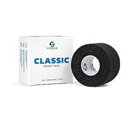 Sportacular Gear Sporttape Classic 3,8 cm x 10 m | Différentes couleurs et quantités | Bande rigide non élastique | Imperméable, doux pour la peau, coton (1 rouleau, noir)