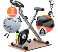 SPORTANA® Eagle 2 Vélo d'appartement d'exercice pliable silencieux 16 niveaux 2 sangles fitness vélo semi-allongé