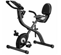 SPORTANA® Eagle 3 Vélo d’appartement d’exercice pliable 16 niveaux capteur pouls 2 sangles fitness vélo semi-allongé