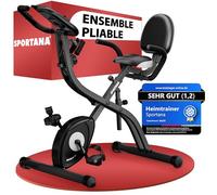 SPORTANA® Eagle III Vélo d'appartement Magnétique, Velo Appartement Connecté, Résistance réglable 16 niveaux, Vélo d'intérieur silencieux, Vélos D'appartement fréquence cardiaque Capacité 140 kg