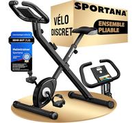 SPORTANA® Eagle 2 Vélo d’appartement d’exercice pliable silencieux 16 niveaux 2 sangles fitness vélo semi-allongé