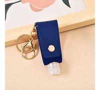 SPORTARC Bouteille rechargeable de 30 ml avec porte-clés - Bouteille de réutilisable avec housse en cuir synthétique - Entonnoirs - Crochet pour en plein air - Bleu marine