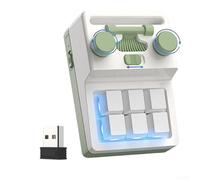 SPORTARC Clavier macro compact sans fil avec rétroéclairage RVB, deux boutons et 6 touches programmables (vert)