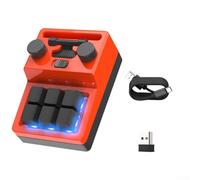 SPORTARC Clavier macro compact sans fil avec rétroéclairage RVB, deux boutons et 6 touches programmables (rouge)