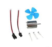 SPORTARC Générateur Éolien DC 0-20 V, 12 W, 6-9 V, 200-6000 tr/min, Vent, Éolien, 3 diodes, 1 prise, 1 générateur, 1 pagaie à quatre feuilles, Voir Image, Couleur : Voir Photos