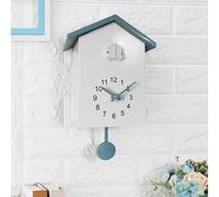 SPORTARC Horloge à coucou vintage avec pendule, voix d'appel, maison d'oiseau, décoration murale pour la maison, le salon, le bureau (blanc + gris)