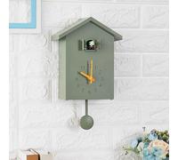 SPORTARC Horloge à coucou vintage avec pendule, voix d'appel, maison d'oiseau, décoration murale pour la maison, le salon, le bureau (vert), 1401093733