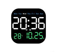 SPORTARC Horloge murale numérique électrique, horloge murale LED avec télécommande, écran multifonctionnel, réveil de température, date, heure pour bureau à domicile (trois couleurs)