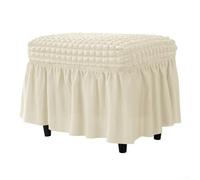 SPORTARC Housse de tabouret, housse de tabouret rectangulaire élastique, housse extensible à motif grille à bulles pour pédale de chaise, pour magasin de maison (beige)