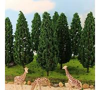 SPORTARC Lot de 10 Arbres Miniatures, Arbres de Diorama Mini de 15cm, Arbres de Train Miniature, Arbres de Paysage Ferroviaire de Forêt Miniature d'Architecture