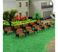 SPORTARC Lot de 10 bancs de parc miniature HO pour TT échelle 1:87 pour rue, parc, jardin, chemin de fer, paysage