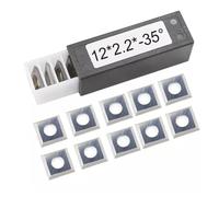 SPORTARC Lot de 10 inserts en carbure, lames de travail du bois, pointes carrées de 12 x 12 x 2,2 mm, 4 bords de rechange pour raboteuse, tour, têtes de jointer