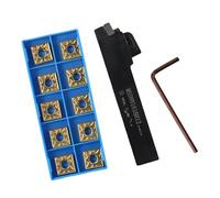 SPORTARC Lot de 10 outils de tournage en carbure de tungstène pour le travail des métaux CNC, 16 mm x 100 mm, lames SNMG120408, alliage d'acier, pour usinage général