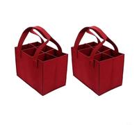 SPORTARC Lot de 2 sacs de transport pour bouteille de vin rouge, sacs en feutre portables, réutilisables avec 6 compartiments, sacs de transport épais, Voir image, Moderne
