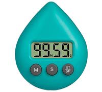 SPORTARC Minuteur de cuisine numérique étanche 5 couleurs en forme de goutte d'eau à économie d'énergie avec ventouse pour cuisine, douche, salle de bain, salle de gym, salle de classe