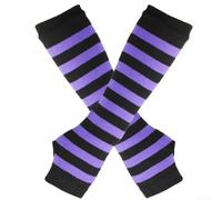 SPORTARC Mitaines longues à rayures frappantes pour femmes, parfaits pour les tenues décontractées, violet clair, taille unique