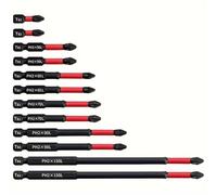 SPORTARC PH2 Lot de 12 embouts de tournevis magnétiques en acier très résistant, haute résistance au couple, 25-150 mm, longueurs assorties pour bricolage professionnel