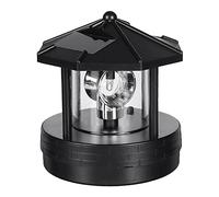 SPORTARC Phare rotatif à énergie - Tour de balise à fond rond - Lumière décorative pour jardin, cour, pelouse, noir