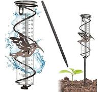 SPORTARC Pluviomètre décoratif en verre avec motif colibri, parfait pour les espaces extérieurs