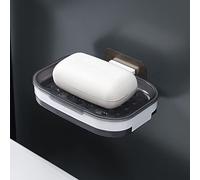 SPORTARC Porte-savon avec ventouse puissante pour salle de bain, douche, baignoire, bonde - Gris - Rectangulaire - Polypropylène (PP)