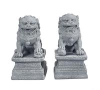 SPORTARC Pour 2 décorations de bureau, statue de lion unique et vive, symbole Feng Shui, décoration extérieure de jardin