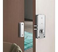 SPORTARC pour Tuya serrure de porte intelligente invisible, serrure de porte anti-effraction, serrure intelligente électronique, déverrouillage par carte/APP, serrure de porte invisible (Argent)