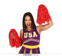 Sportif carnaval tumulte cheerleader pom poms costume accessoireӧr adulte rythme événement sportif, couleur : rouge