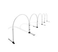 SPORTIKEL24 Hoopers-Slalom à 5 cerceaux - Entraînement d'agilité pour chien - Turnier Hoops selon le nouveau règlement de contrôle - Accessoires de parcours pour chien (Slalom blanc)