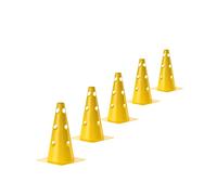 SPORTIKEL24 Lot de 5 cônes de marquage de trou 30 cm - Jaune - Ensemble de pylônes souples pour Agility, Football & Entraînement