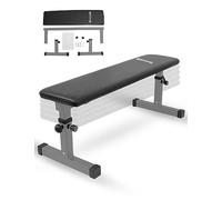 SPORTINATOR® Banc de musculation réglable - Banc plat pour entraînement polyvalent, hauteur réglable sur 5 niveaux (38-54 cm), assise rembourrée et antidérapante, charge maximale : 200 kg