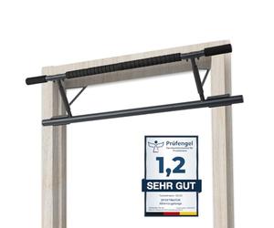 SPORTINATOR® Barre de traction pour n'importe quel cadre de porte standard, dimensions 100 x 27 x 34 cm, avec poignées rembourrées, design pliable, idéal pour votre salle de gym à domicile